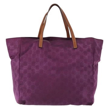 GUCCI GG Nylon Tote Bag Purple Gold 282439 Auth 148387 - 0
