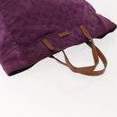 GUCCI GG Nylon Tote Bag Purple Gold 282439 Auth 148387-6