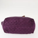 GUCCI GG Nylon Tote Bag Purple Gold 282439 Auth 148387-5