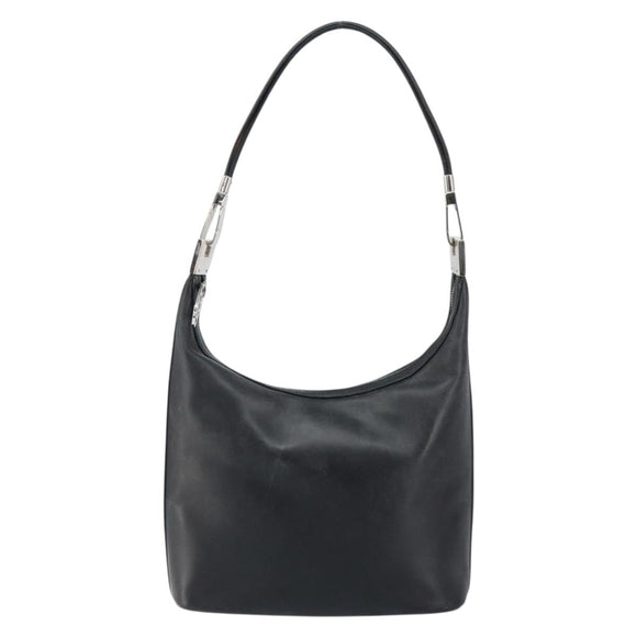 GUCCI Shoulder Bag Leather Black Silver 001 3814 3754 Auth 148388