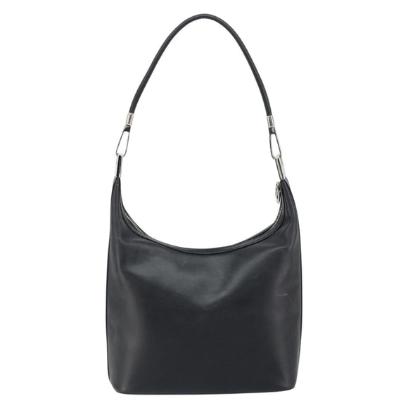 GUCCI Shoulder Bag Leather Black Silver 001 3814 3754 Auth 148388