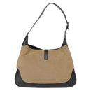 GUCCI Jackie Shoulder Bag Canvas Beige Silver 001 3346 Auth 148389-3