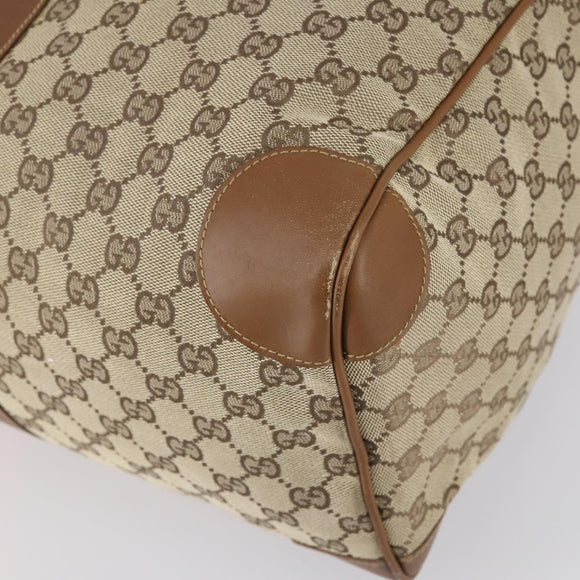 GUCCI GG Canvas Web Sherry Line Boston Bag Beige Green Red Auth 148391