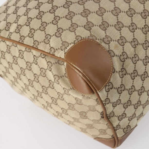 GUCCI GG Canvas Web Sherry Line Boston Bag Beige Green Red Auth 148391