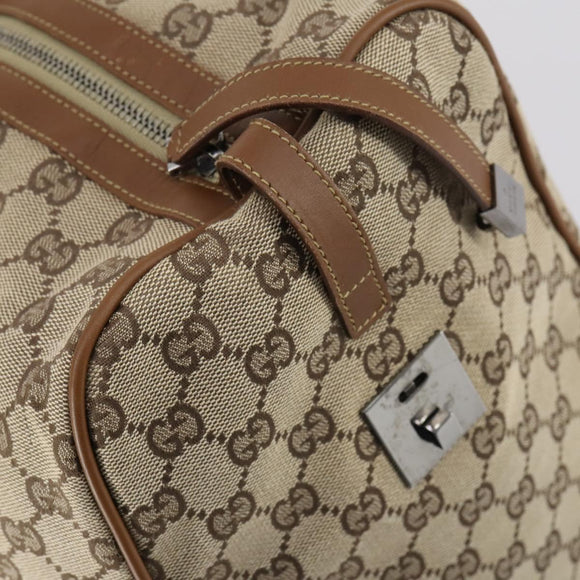 GUCCI GG Canvas Web Sherry Line Boston Bag Beige Green Red Auth 148391