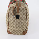 GUCCI GG Canvas Web Sherry Line Boston Bag Beige Green Red Auth 148391-3