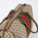 GUCCI GG Canvas Web Sherry Line Boston Bag Beige Green Red Auth 148391-6