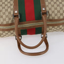 GUCCI GG Canvas Web Sherry Line Boston Bag Beige Green Red Auth 148391-7