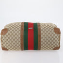 GUCCI GG Canvas Web Sherry Line Boston Bag Beige Green Red Auth 148391-5