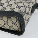 GUCCI GG Supreme Sherry Line Shoulder Bag PVC Navy Gold 904 02 069 Auth 148394-10