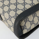 GUCCI GG Supreme Sherry Line Shoulder Bag PVC Navy Gold 904 02 069 Auth 148394-11