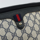 GUCCI GG Supreme Sherry Line Shoulder Bag PVC Navy Gold 904 02 069 Auth 148394-14
