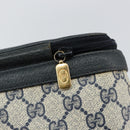 GUCCI GG Supreme Sherry Line Shoulder Bag PVC Navy Gold 904 02 069 Auth 148394-15