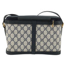 GUCCI GG Supreme Sherry Line Shoulder Bag PVC Navy Gold 904 02 069 Auth 148394-3