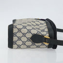 GUCCI GG Supreme Sherry Line Shoulder Bag PVC Navy Gold 904 02 069 Auth 148394-4