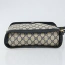 GUCCI GG Supreme Sherry Line Shoulder Bag PVC Navy Gold 904 02 069 Auth 148394-9