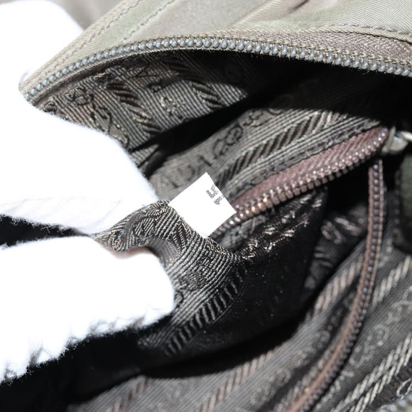 PRADA Tote Bag Nylon Gray Auth 148395