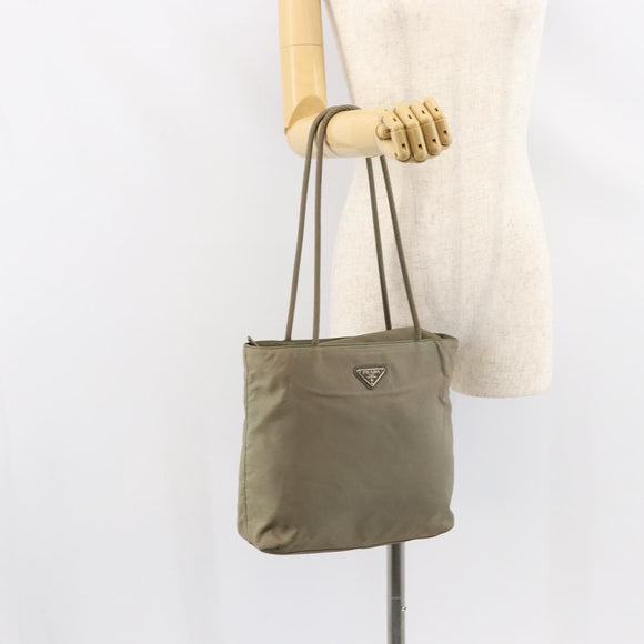 PRADA Tote Bag Nylon Gray Auth 148395