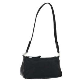 PRADA Shoulder Bag Nylon Black Silver Auth 148396