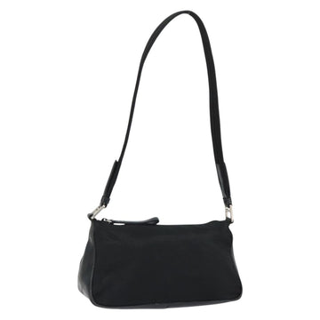PRADA Shoulder Bag Nylon Black Silver Auth 148396