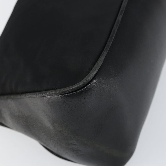 PRADA Shoulder Bag Nylon Black Silver Auth 148396