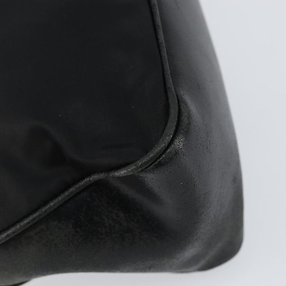 PRADA Shoulder Bag Nylon Black Silver Auth 148396