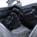 PRADA Shoulder Bag Nylon Black Silver Auth 148396-17