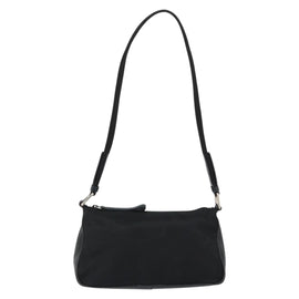PRADA Shoulder Bag Nylon Black Silver Auth 148396 - 0