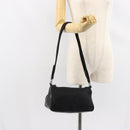 PRADA Shoulder Bag Nylon Black Silver Auth 148396-23