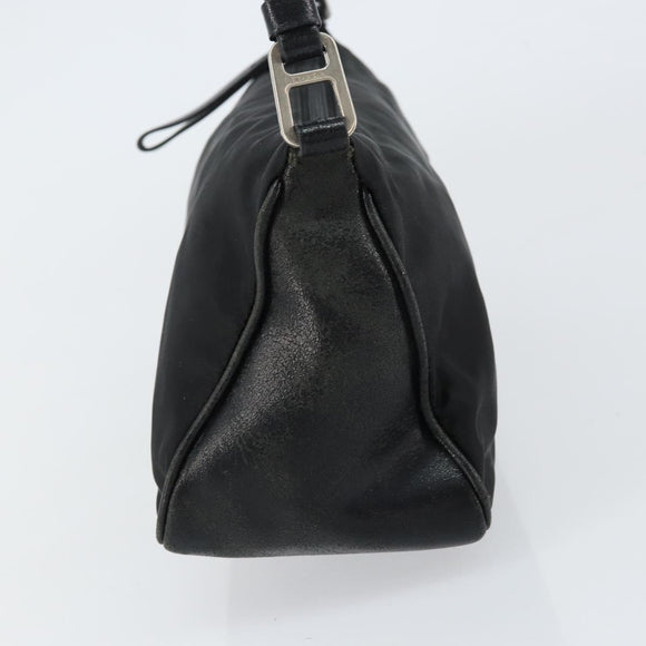 PRADA Shoulder Bag Nylon Black Silver Auth 148396