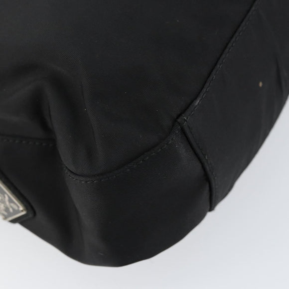 PRADA Shoulder Bag Nylon Black Silver Auth 148397