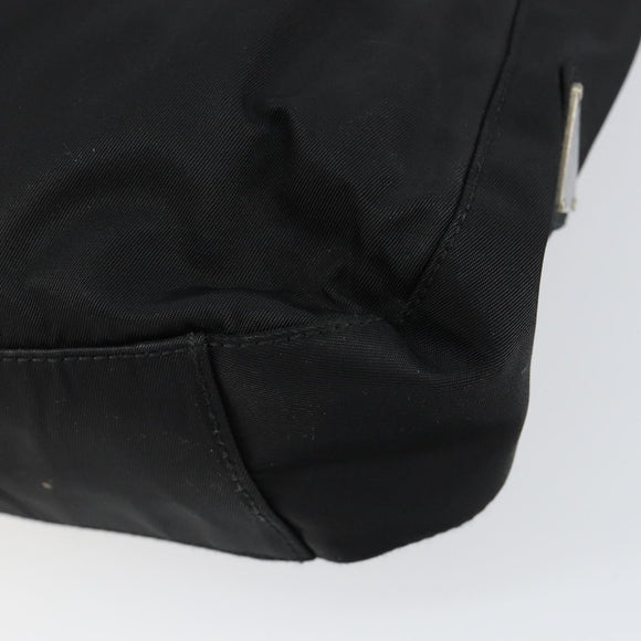 PRADA Shoulder Bag Nylon Black Silver Auth 148397