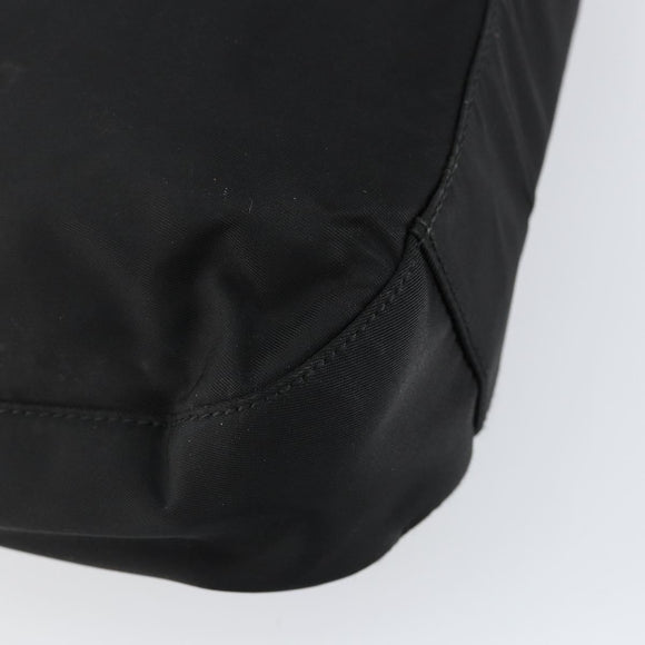 PRADA Shoulder Bag Nylon Black Silver Auth 148397