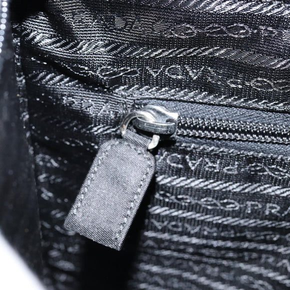 PRADA Shoulder Bag Nylon Black Silver Auth 148397