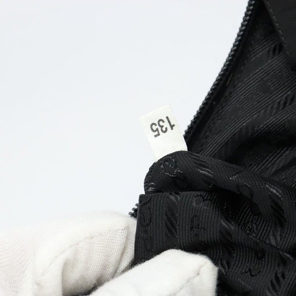 PRADA Shoulder Bag Nylon Black Silver Auth 148397