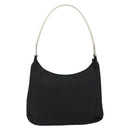 PRADA Shoulder Bag Nylon Black Silver Auth 148397-2