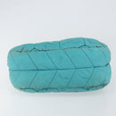 PRADA Shoulder Bag Nylon Turquoise Blue Gold Auth 148398-10