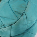 PRADA Shoulder Bag Nylon Turquoise Blue Gold Auth 148398-14