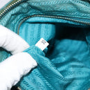 PRADA Shoulder Bag Nylon Turquoise Blue Gold Auth 148398-23