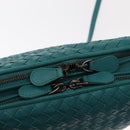BOTTEGA VENETA INTRECCIATO Shoulder Bag Leather Turquoise Blue Auth 148399-15