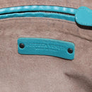BOTTEGA VENETA INTRECCIATO Shoulder Bag Leather Turquoise Blue Auth 148399-16