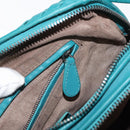 BOTTEGA VENETA INTRECCIATO Shoulder Bag Leather Turquoise Blue Auth 148399-21