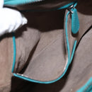 BOTTEGA VENETA INTRECCIATO Shoulder Bag Leather Turquoise Blue Auth 148399-22