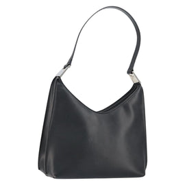 GUCCI Shoulder Bag Leather Black Silver 001 3015 3754 Auth 148401