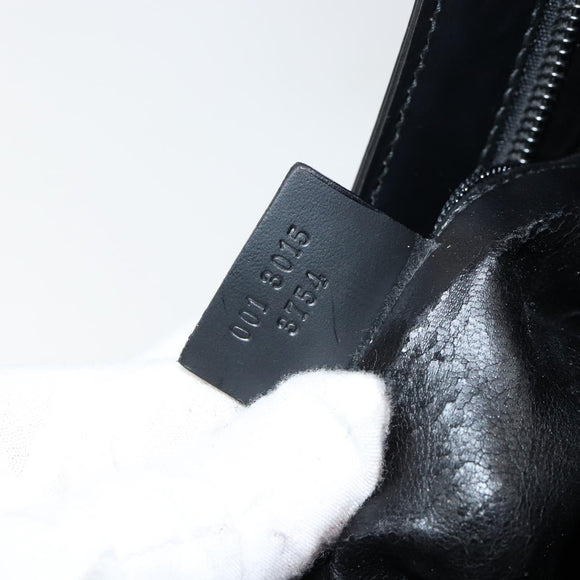 GUCCI Shoulder Bag Leather Black Silver 001 3015 3754 Auth 148401