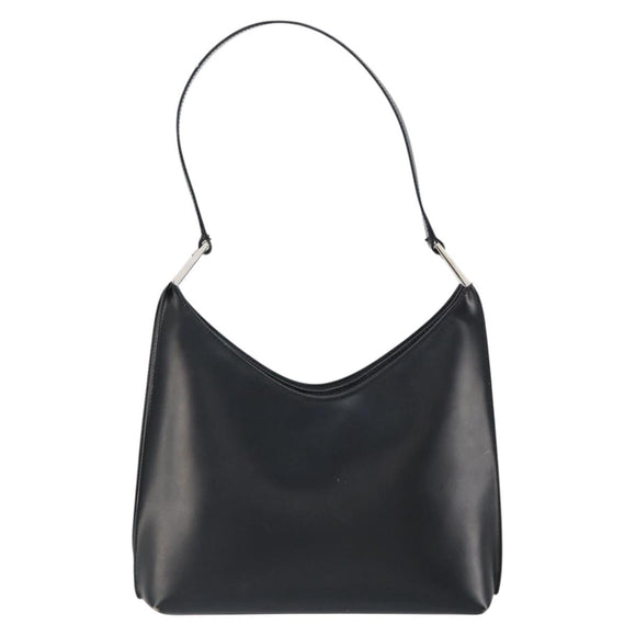 GUCCI Shoulder Bag Leather Black Silver 001 3015 3754 Auth 148401