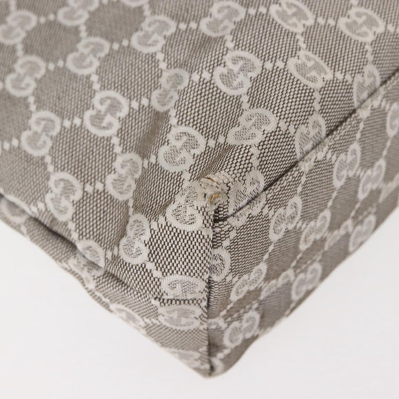 GUCCI GG Canvas Tote Bag Gray 002 1075 Auth 148402