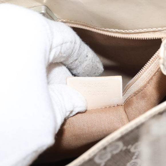 GUCCI GG Canvas Tote Bag Gray 002 1075 Auth 148402