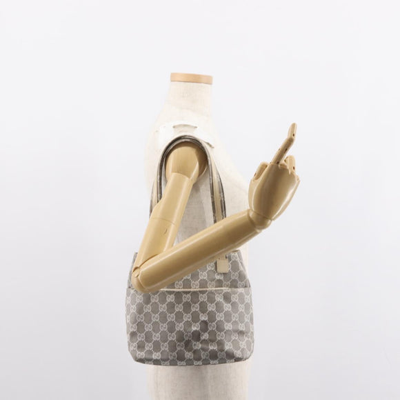 GUCCI GG Canvas Tote Bag Gray 002 1075 Auth 148402