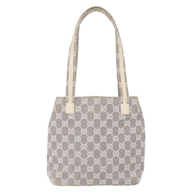 GUCCI GG Canvas Tote Bag Gray 002 1075 Auth 148402 - 0